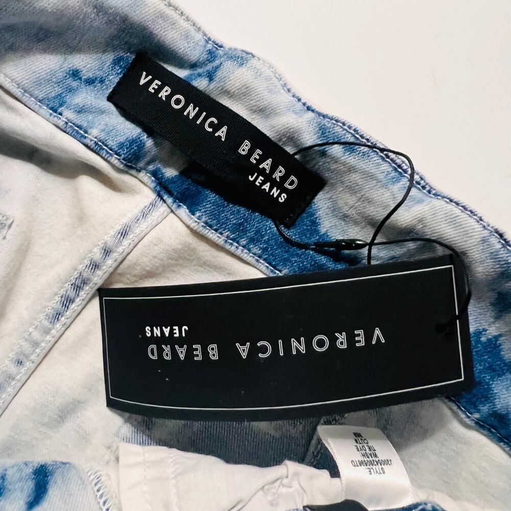 Veronica Beard Khaille Tie Dye High Rise Straight Leg Crop Jeans Size 25 NWT - Picture 4 of 14